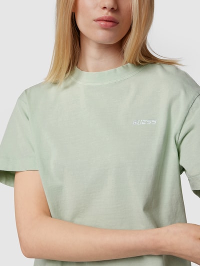 Guess T-shirt z wyhaftowanym logo Miętowy 3