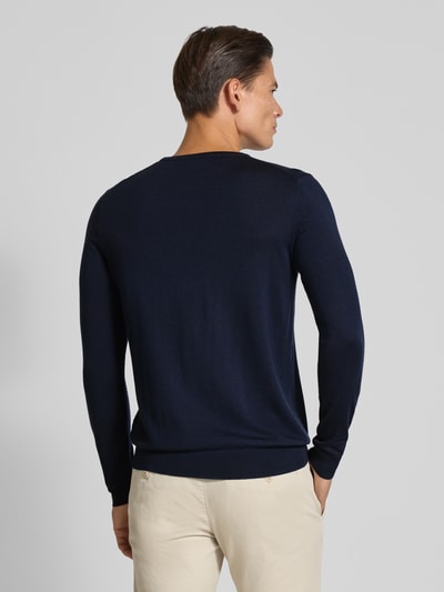 Profuomo Pullover aus Merinowolle mit Rundhalsausschnitt Marine 5
