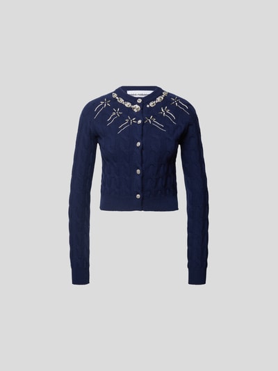 Paco Rabanne Strickjacke mit Strasssteinbesatz Marineblau 2