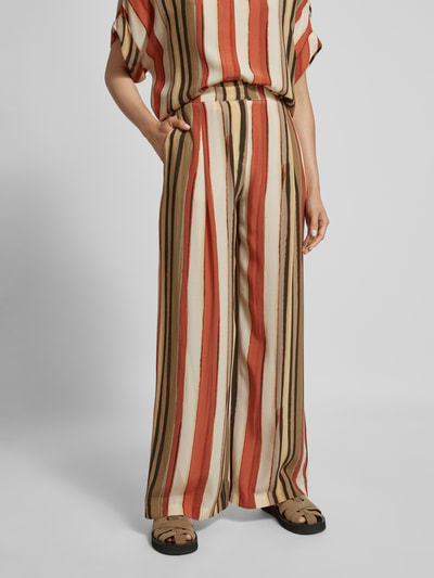 Jake*s Collection Wide leg stoffen broek met steekzakken Terracotta - 4