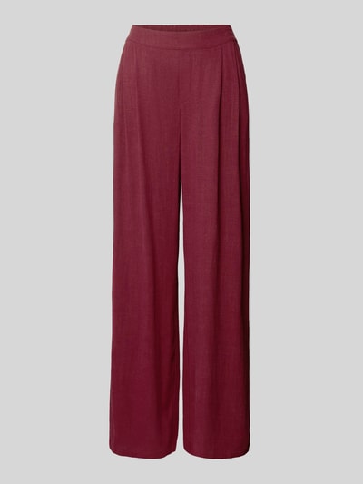 Jake*s Casual Straight Leg Stoffhose aus Viskose-Leinen-Mix Dunkelrot 2