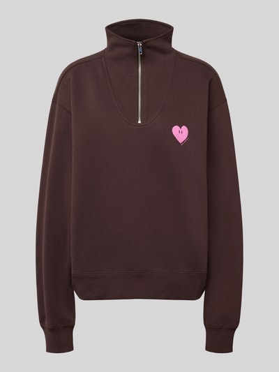 OH APRIL Sweatshirt met ritssluiting, model 'Pauli' Middenbruin - 2