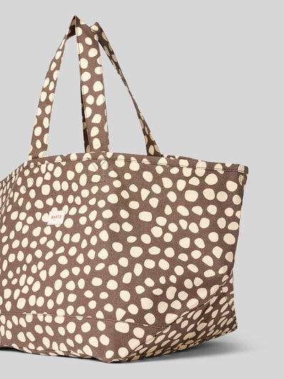 Productfoto, Shopper in allover-look model 'JUNO' van Barts van puur katoen, bruin met beige stippenpatroon, draaghengsel en schouderriem, breedte 35 cm, lengte 37 cm, diepte 35 cm, schouderriem 57 cm
