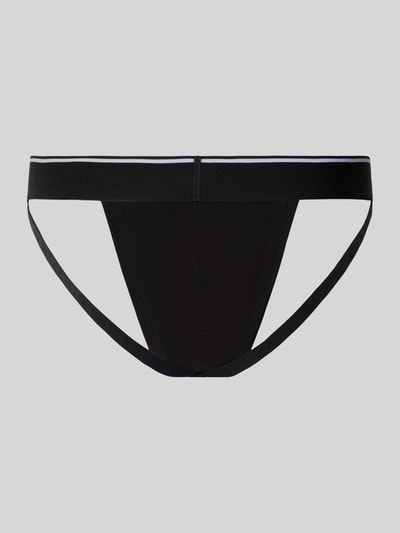 Diesel Jockstrap mit elastischem Label-Bund Modell 'UMBR' im 3er-Pack Black 3