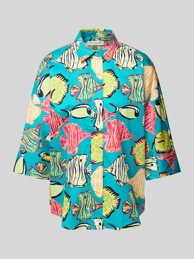 Christian Berg Woman Regular Fit Hemdbluse mit 3/4-Arm Tuerkis 2