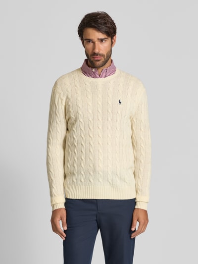 Polo Ralph Lauren Regular fit gebreide pullover van een mix van wol en kasjmier Ecru - 4