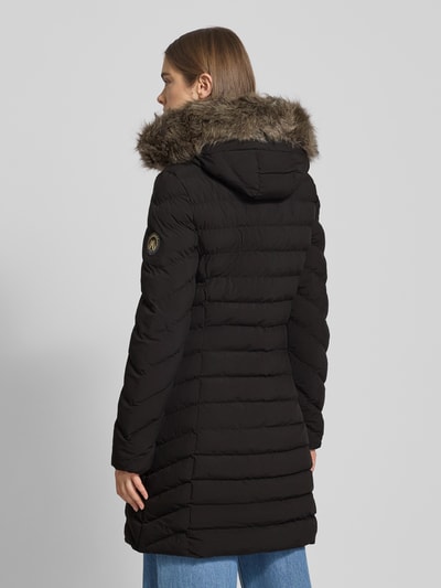 Superdry Regular Fit Steppmantel mit Kunstfellbesatz Modell 'Fuji' Black 5