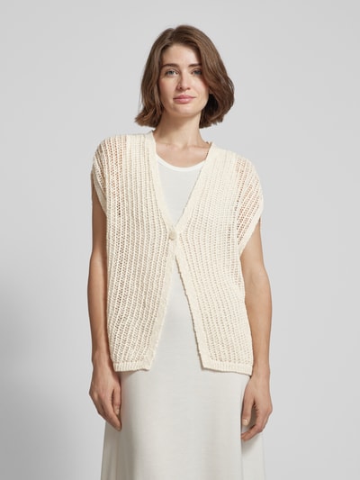 Milano Italy Cardigan mit V-Ausschnitt Offwhite 4