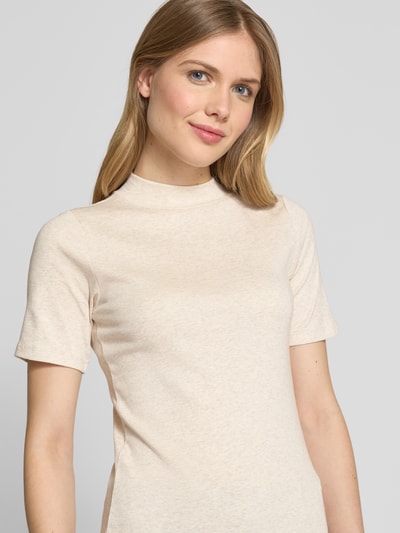 Christian Berg Woman T-shirt z prążkowaną stójką Beżowy melanż 3