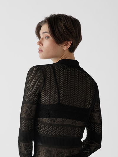 Paco Rabanne Spitzenkleid in Midilänge Schwarz 3