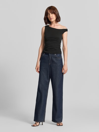 GUESS Top aus Viskose-Mix mit Raffungen Modell 'SHIRRING ILIANA' Black 1
