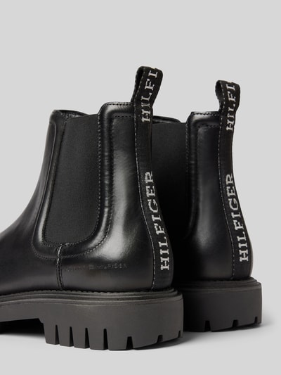 Tommy Hilfiger Leren boots met gestructureerde zool Zwart - 2