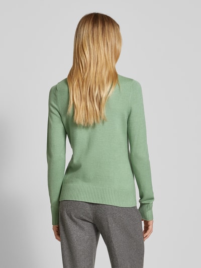 Christian Berg Woman Gebreide pullover met ribboorden, model 'Aliv' Rietgroen gemêleerd - 5