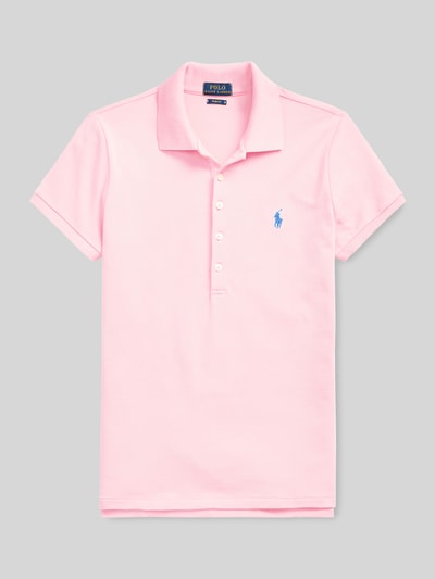 Produktfoto, Slim Fit Poloshirt aus Baumwoll-Mix von Polo Ralph Lauren, efekt: jednolity kolor, wyhaftowane logo, kołnierzyk polo, krótkie zapięcie na guziki, krótki rękaw, wykończenie: z rozcięciem, wykończenie materiału: pika, materiał: mieszanka bawełny