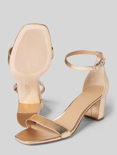 Lauren Ralph Lauren Sandalen met blokhak, model 'LOGAN' Goud gemêleerd - 4