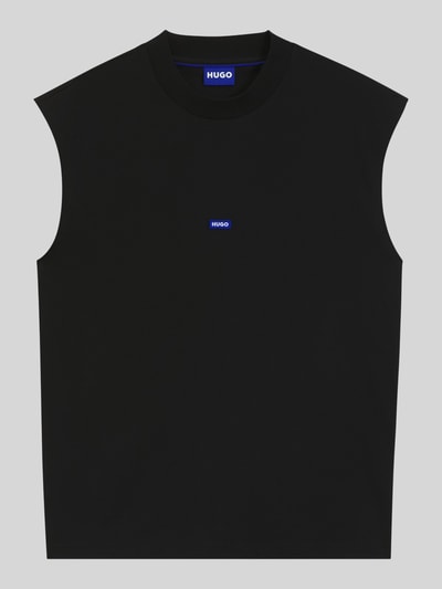 HUGO Blue Top typu tank o kroju relaxed fit z czystej bawełny model 'NAVERTZ' Czarny 2