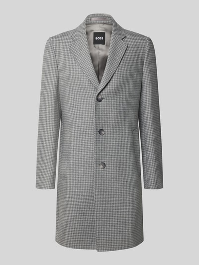 BOSS Regular Fit Wollmantel mit Allover-Muster Modell 'H-Hyde-Bib-E-264' Hellgrau 2