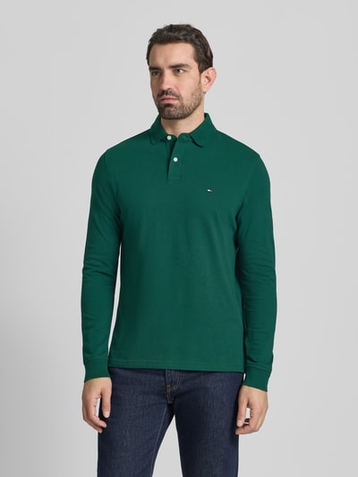 Tommy Hilfiger Regular fit poloshirt van katoenmix Flessengroen - 4