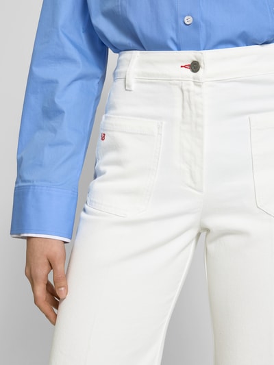 Victoria Beckham Jeans mit Label-Stitching Weiss 3