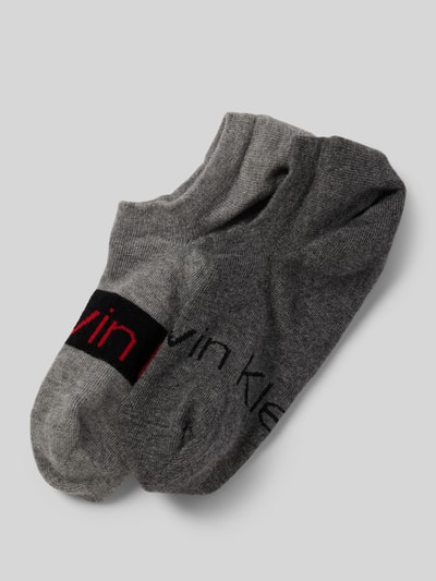 CK Calvin Klein Socken mit Label-Print im 2er-Pack Mittelgrau Melange 1