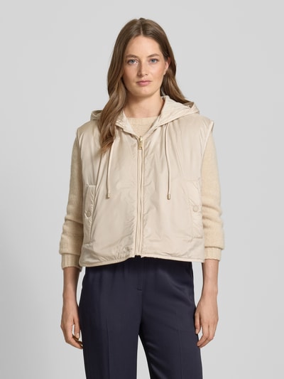 Weekend Max Mara Kamizelka o pudełkowym kroju z bocznymi listwami guzikowymi model ‘LEVANTE’ Écru 4