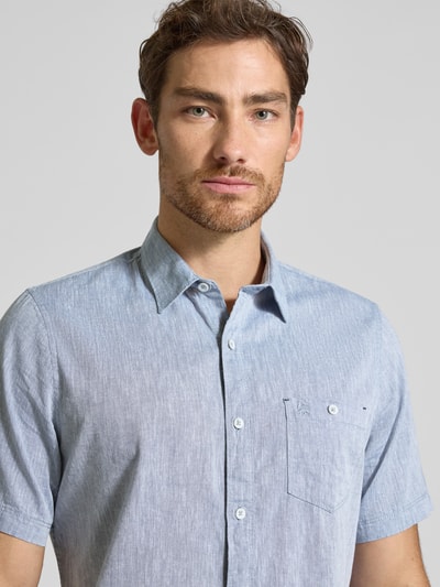 Lerros Regular Fit Freizeithemd aus Baumwoll-Leinen-Mix Rauchblau 3