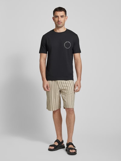 Marc O'Polo T-shirt met labelprint Zwart - 1