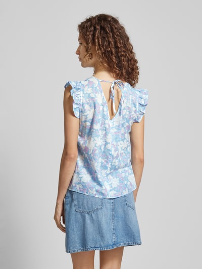 Marc O'Polo Denim Blousetop met volantmouwen Lichtblauw - 5