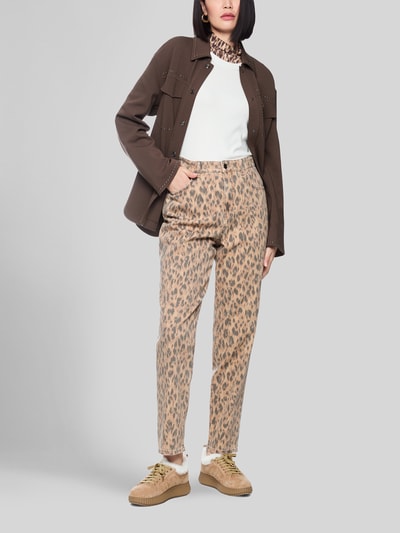 Marc Cain Barrel Jeans mit Denim-Struktur Dunkelbraun 1