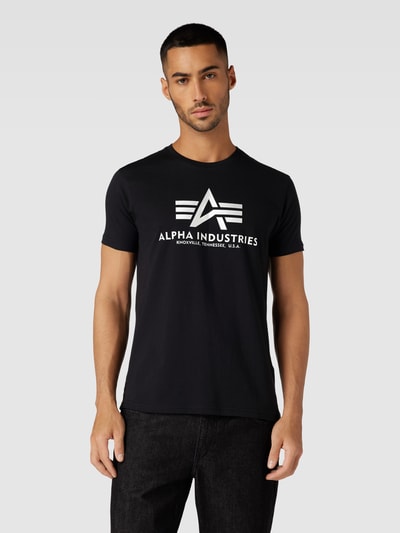 Alpha Industries T-shirt z nadrukiem z logo Czarny 4