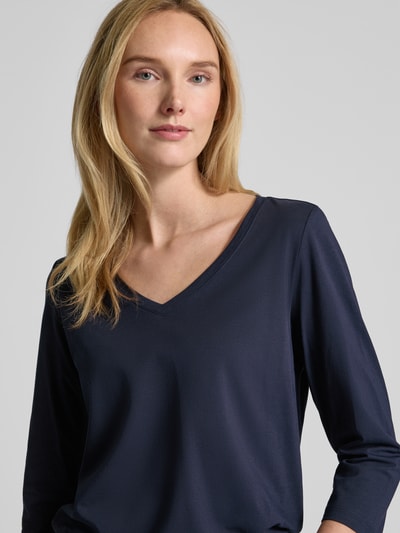 s.Oliver RED LABEL Regular Fit 3/4-Shirt aus Baumwoll-Mix-Jersey mit V-Ausschnitt Blau 3