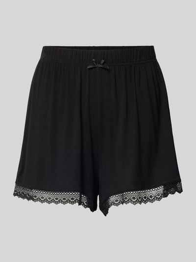 CCDK Copenhagen Loose Fit Pyjama-Shorts mit Spitzenbesatz Modell 'Kimmy' Black 1