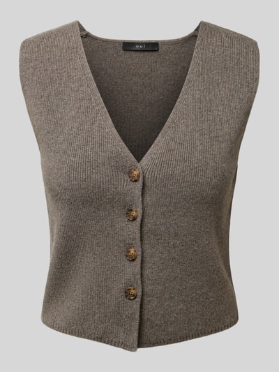 Oui Gilet in gebreide look Taupe - 1