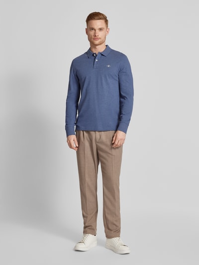 Gant Regular Fit Poloshirt mit Label-Stitching Modell 'SHIELD' Jeansblau Melange 1