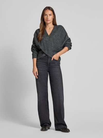 MSCH Copenhagen Gebreide pullover in wikkellook, model 'Zinelle Hope' Antraciet - 1