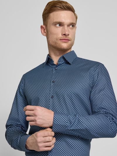 Jake*s Slim Fit Business-Hemd mit Knopfleiste Marine 3