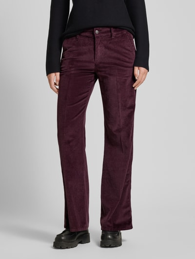 Brax Flared stoffen broek met Franse steekzakken, model 'Maine' Aubergine - 4