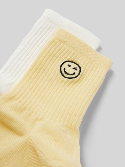 Jake*s Casual Socken mit Label-Stitching im 2er-Pack Weiss 2