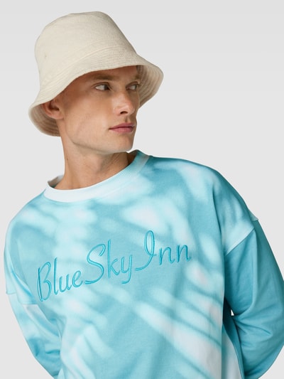 Blue Sky Inn Oversized Sweatshirt mit Label-Stitching Hellblau 3