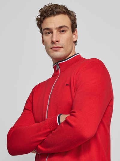 Christian Berg Men Strickjacke mit Zweiwege-Reißverschluss Rot 3