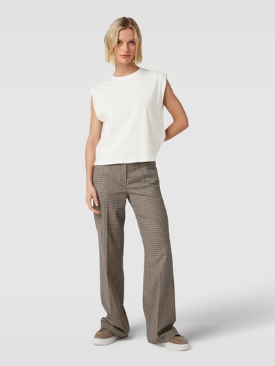 VERO MODA T-Shirt mit geripptem Rundhalsausschnitt Offwhite 1