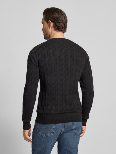Tommy Hilfiger Regular fit gebreide pullover van zuiver katoen Zwart - 5