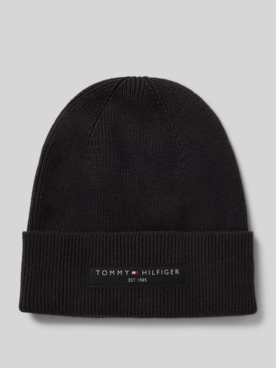 Tommy Hilfiger Gebreide muts met labelpatch, model 'FOUNDATION' Zwart - 1