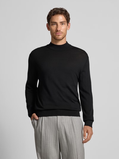 Manuel Ritz Gebreide pullover van merinowol Zwart - 4