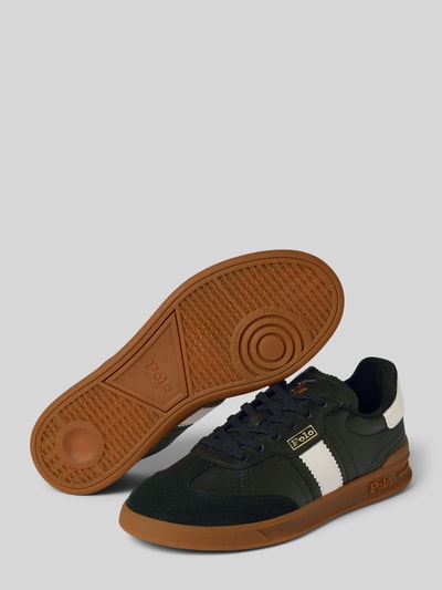 Polo Ralph Lauren Sneakers van leer met vetersluiting, model 'HTR Aera' Zwart - 4