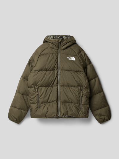 The North Face Gewatteerd jack met labelprint Taupe - 1