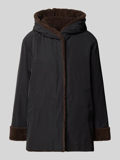 Productfoto, Jacke mit Teddyfell-Futter und Kapuze van FUCHS SCHMITT in zwart met bruin, regular fit, kap, steekzakken, teddy voering, 75 cm ruglengte, 46 cm schouderbreedte, 56 cm borstwijdte, 60 cm mouwlengte