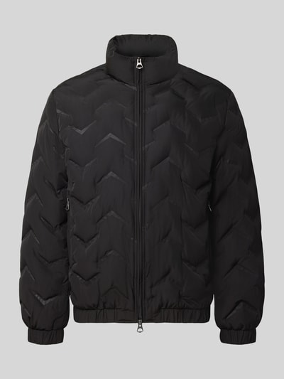 Produktfoto, Steppjacke mit Stehkragen und Reißverschlusstaschen von Antony Morato in Schwarz, Regular Fit, dezente Steppmuster, Zweiwege-Reißverschluss, seitliche Reißverschlusstaschen, Länge 71 cm, Schulterbreite 50 cm, Brustweite 59 cm, Ärmellänge 66 cm