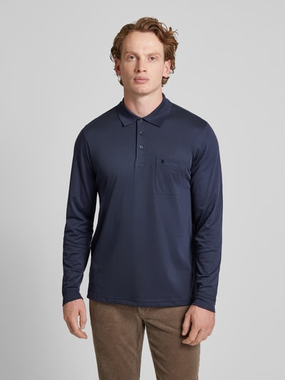 RAGMAN Regular fit poloshirt met borstzak Marineblauw - 4