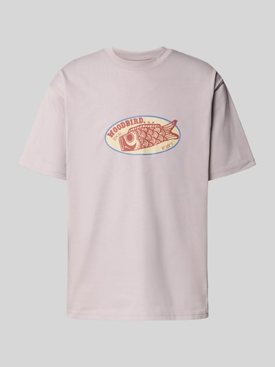 WOODBIRD T-Shirt mit Label-Print Modell 'Baine' Flieder 2